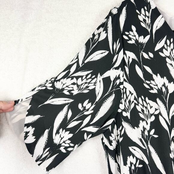 ModCloth Papier Film Festival Fete Short Sleeve Nature Print Maxi Dress Black 12 - Picture 7 of 15